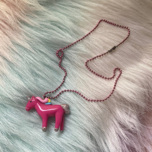 Pink Unicorn pendant necklace
